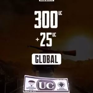 شدات ببجي موبايل (PUBG Mobile) - 325 شدة (300 + 25 هدية) | تفعيل عالمي